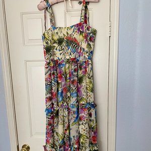 New Beautiful Long Sun Dress with Florals